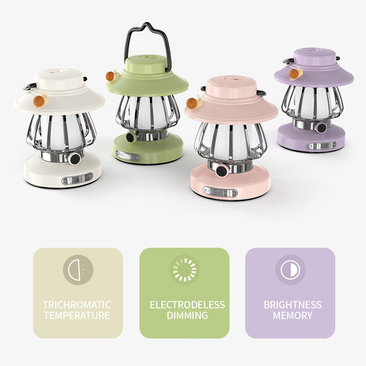 SnailGlow prijenosna kamp svjetiljka – USB punjiva noćna lampa