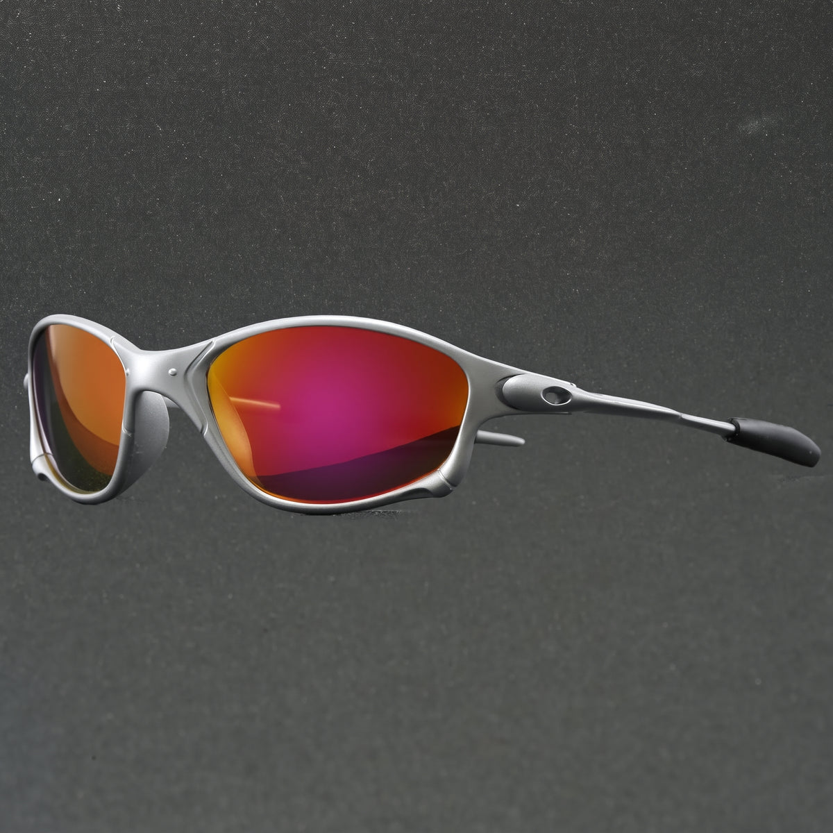 Sportliche Polarisierte Sonnenbrille – Metallrahmen mit Roten Gläsern
