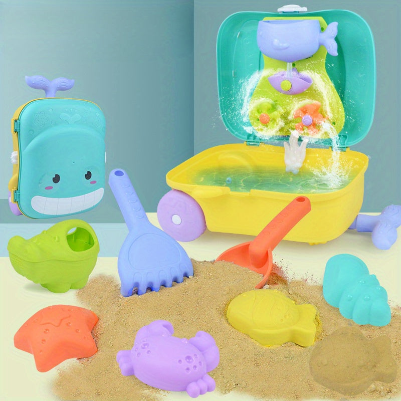Set igračaka za plažu s motivom kita za bebe – 8-dijelni putni komplet