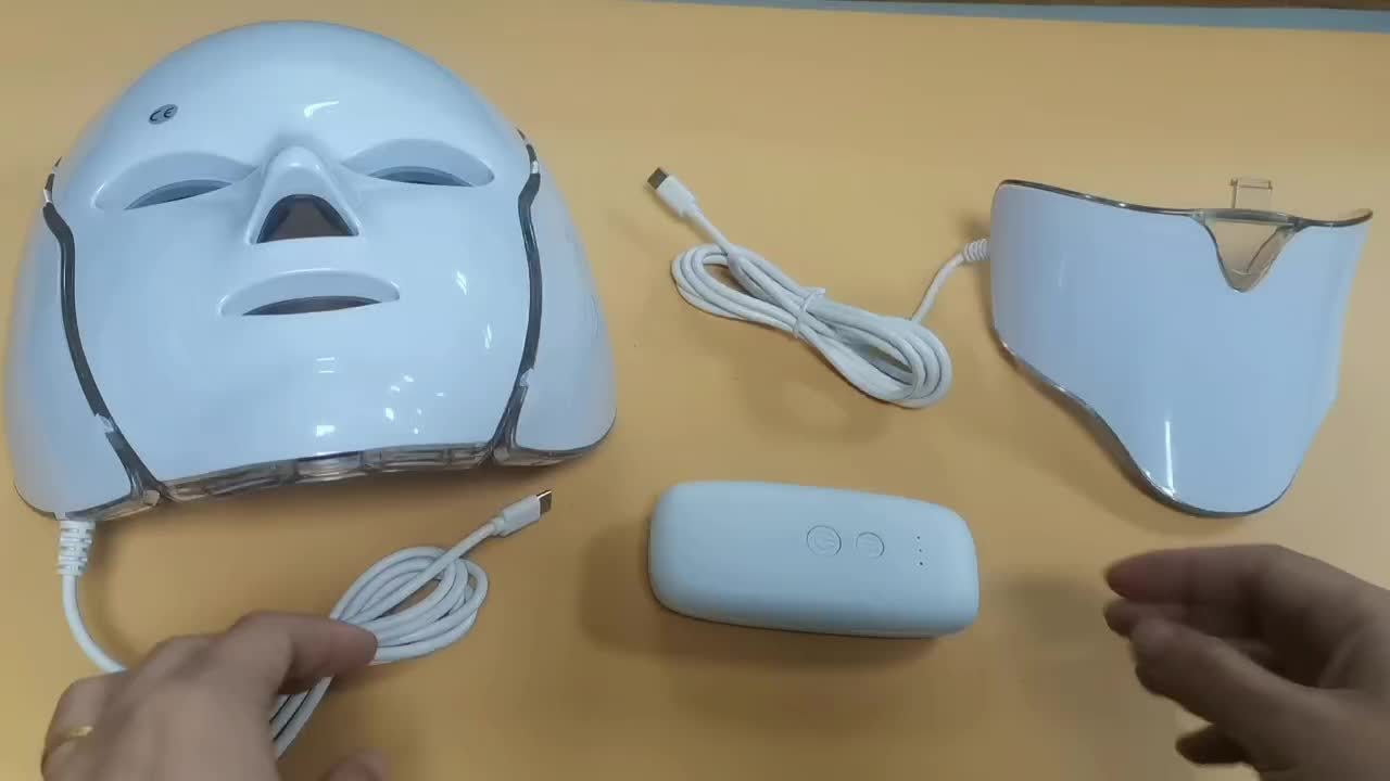 7-bojna LED maska za lice i vrat – USB punjivi uređaj za njegu kože