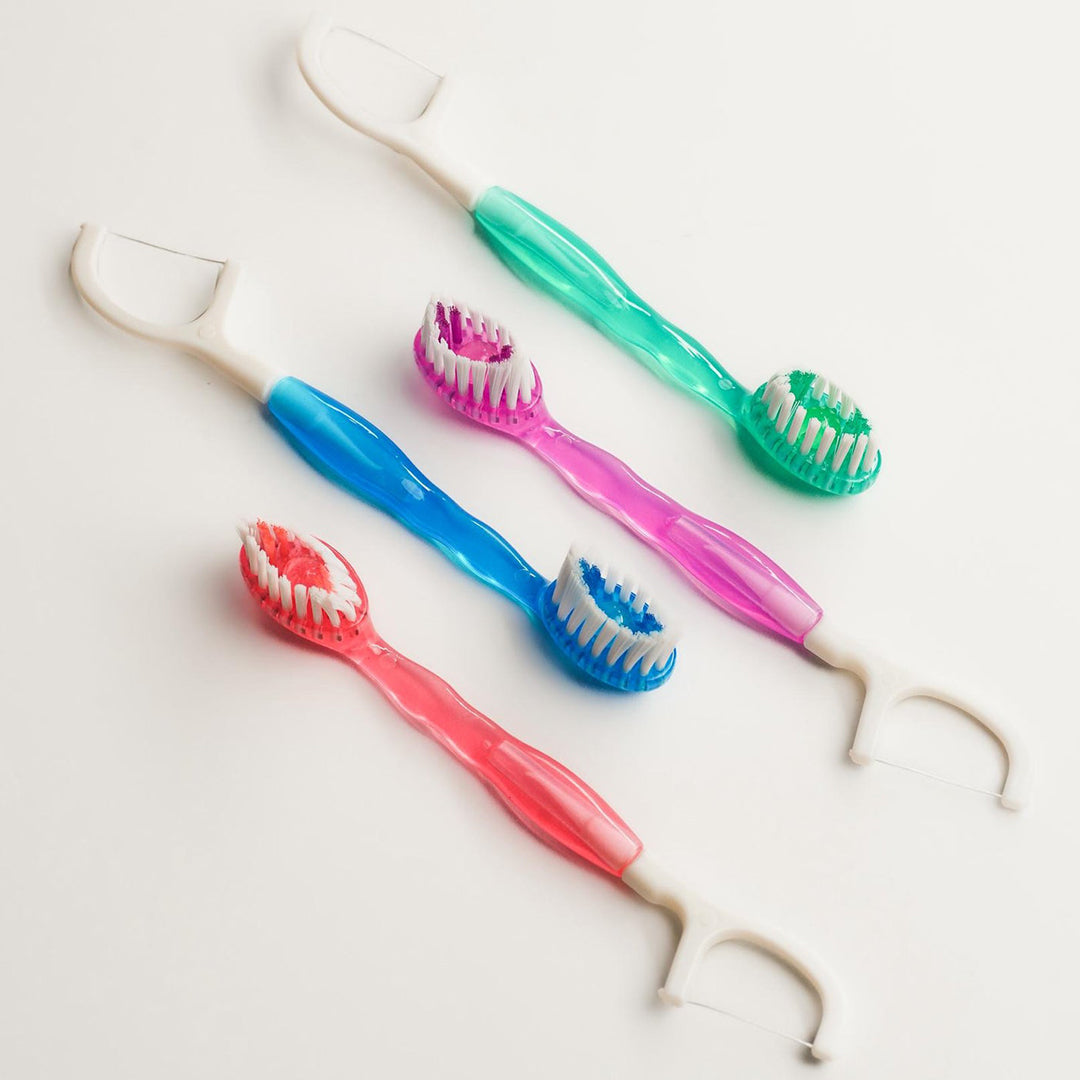 Cepillos de dientes de viaje desechables 5 en 1 con hilo dental y palillo