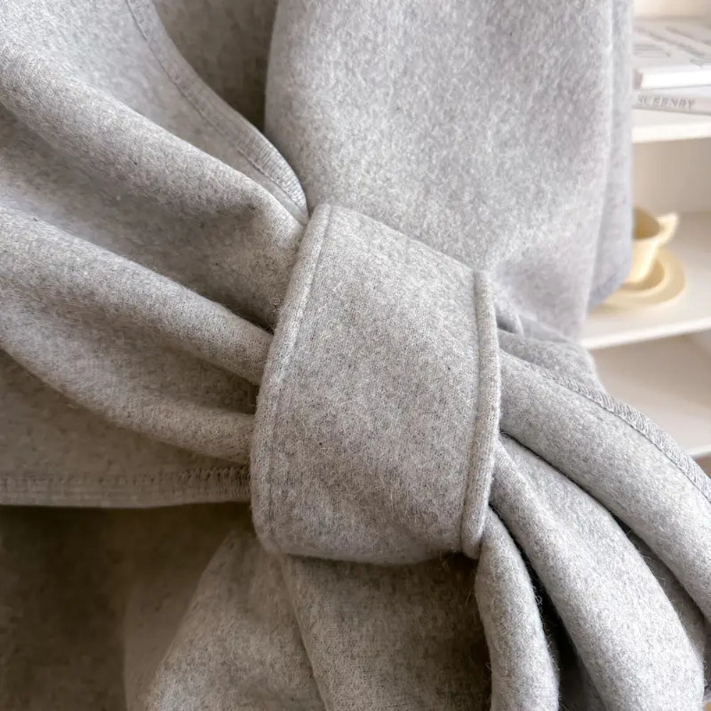 Poncho elegante para senhora com cinto, para dias frescos