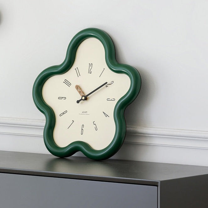 Reloj de pared con forma de flor, péndulo y mecanismo de cuarzo silencioso