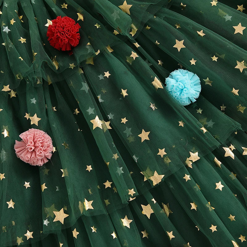 Vestido de árbol de Navidad para niñas: un encanto festivo