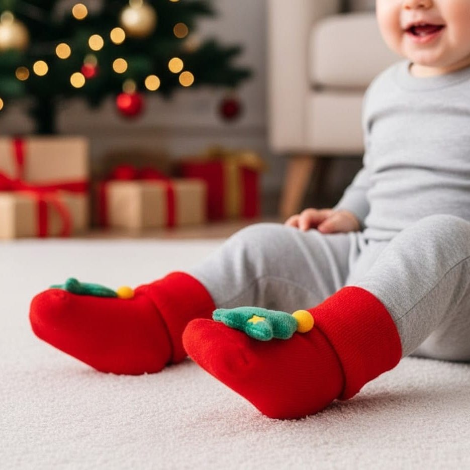 Meias de Natal infantis com motivos festivos