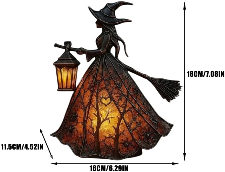Figura de bruja iluminada como decoración de Halloween