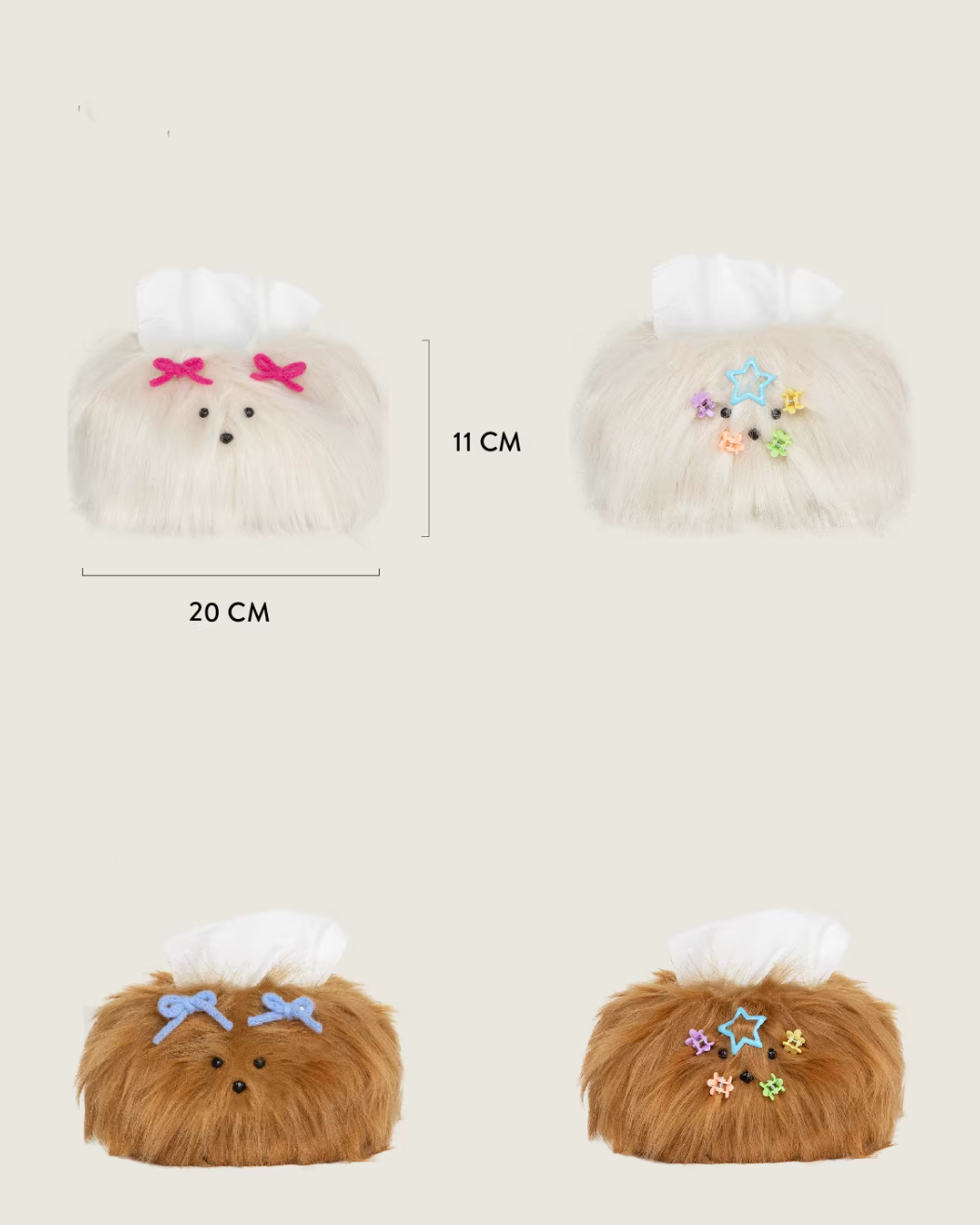 Flauschige Hunde-Taschentuchbox