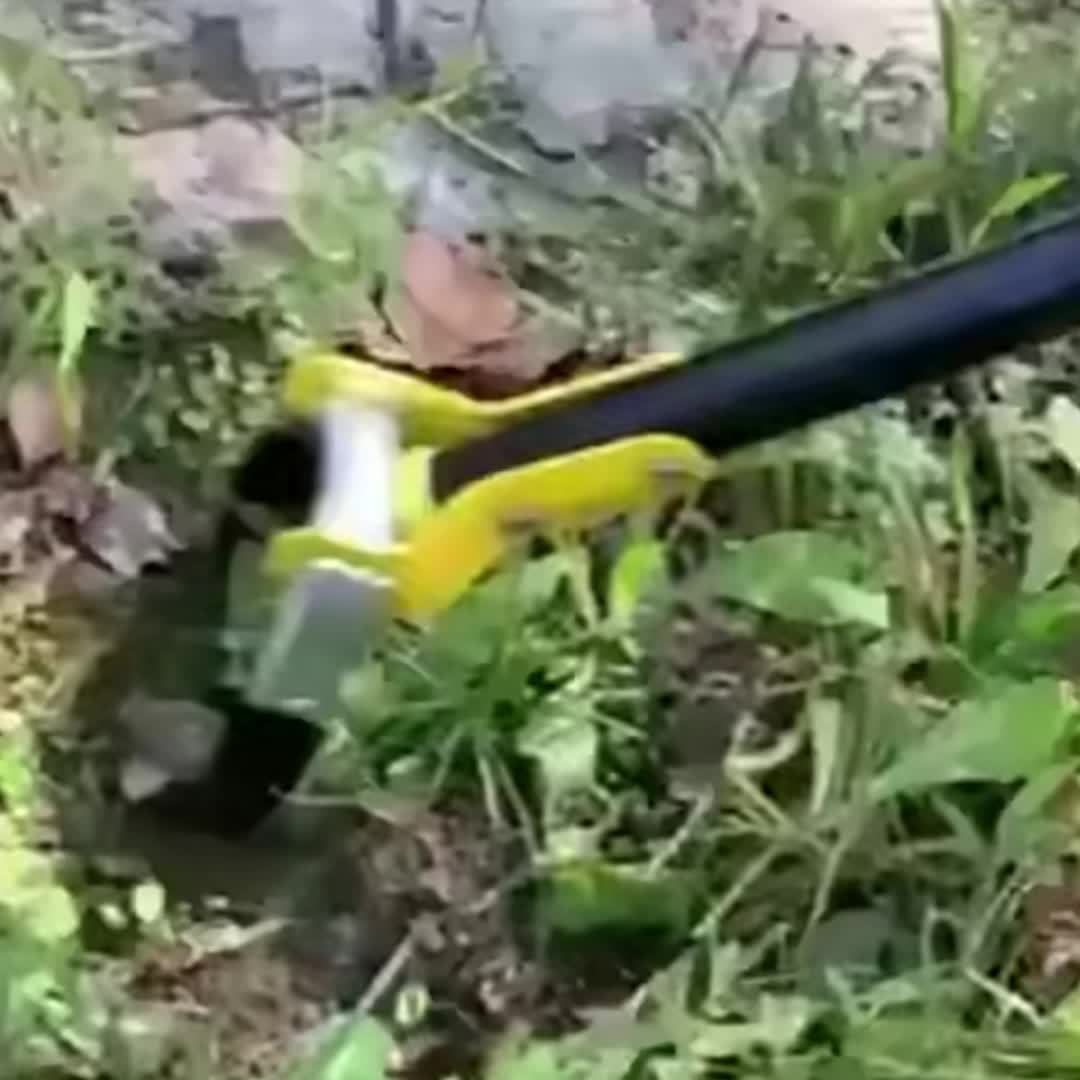Herramienta de jardín ergonómica de acero inoxidable con cabezal triangular: para desherbar y cultivar la tierra.