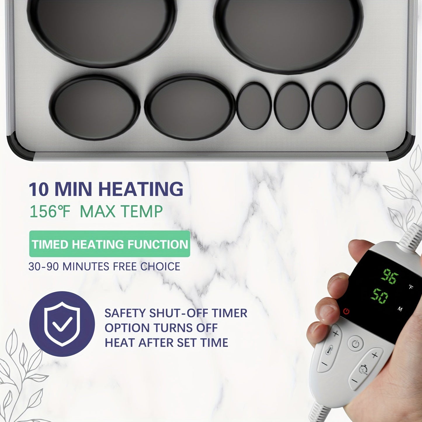 Set de masaje profesional con piedras calientes (con calentador incluido)