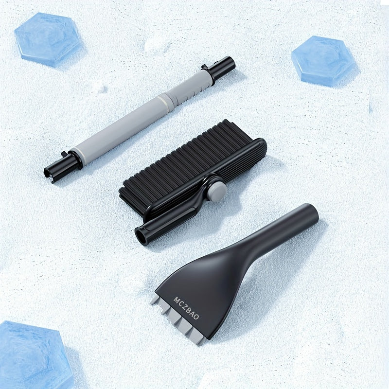Batidor de varillas extensible con rascador de hielo para el coche