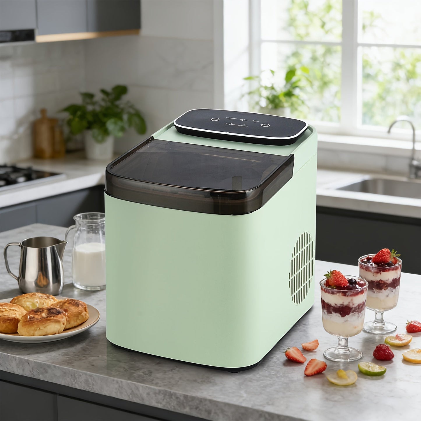 Selbstreinigende Eiswürfelmaschine mit Zwei Eiswürfelformaten für den täglichen Gebrauch