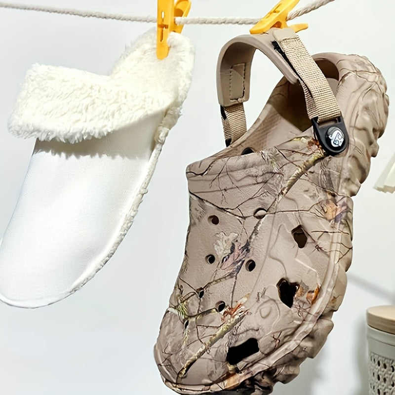 Gefütterte Clogs mit Fersenriemen für drinnen und draußen