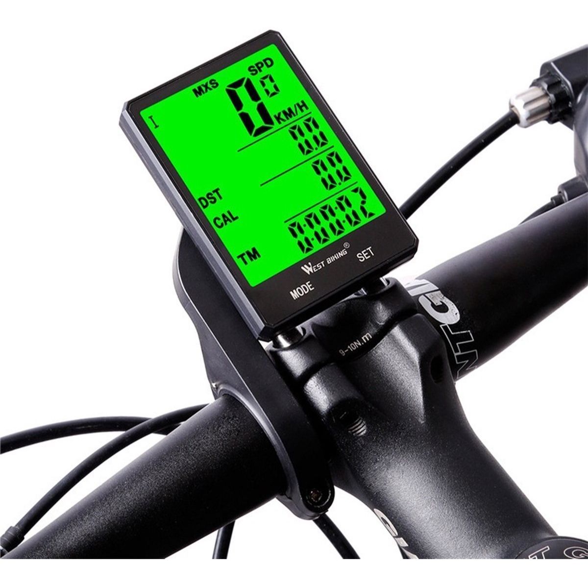 RideTrack bežični biciklistički računar – Svijetli LED zaslon i potpune funkcije