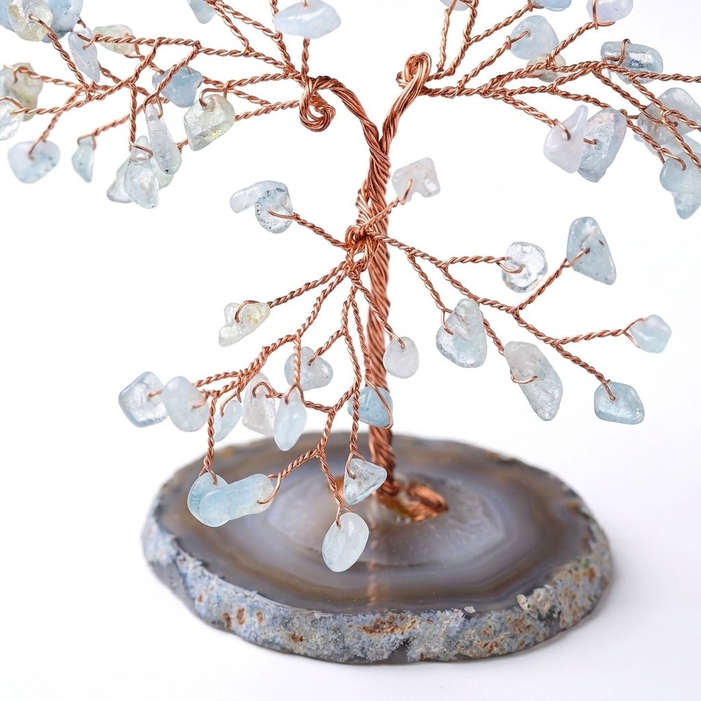 Árbol decorativo de piedras preciosas con piedras naturales