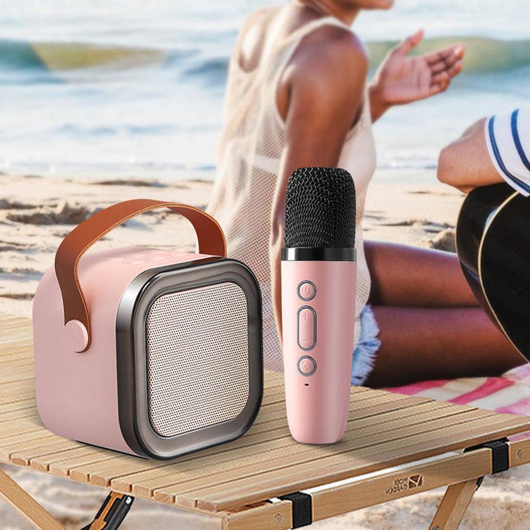 Mini Karaoke-Set mit Zwei Kabellosen Mikrofonen