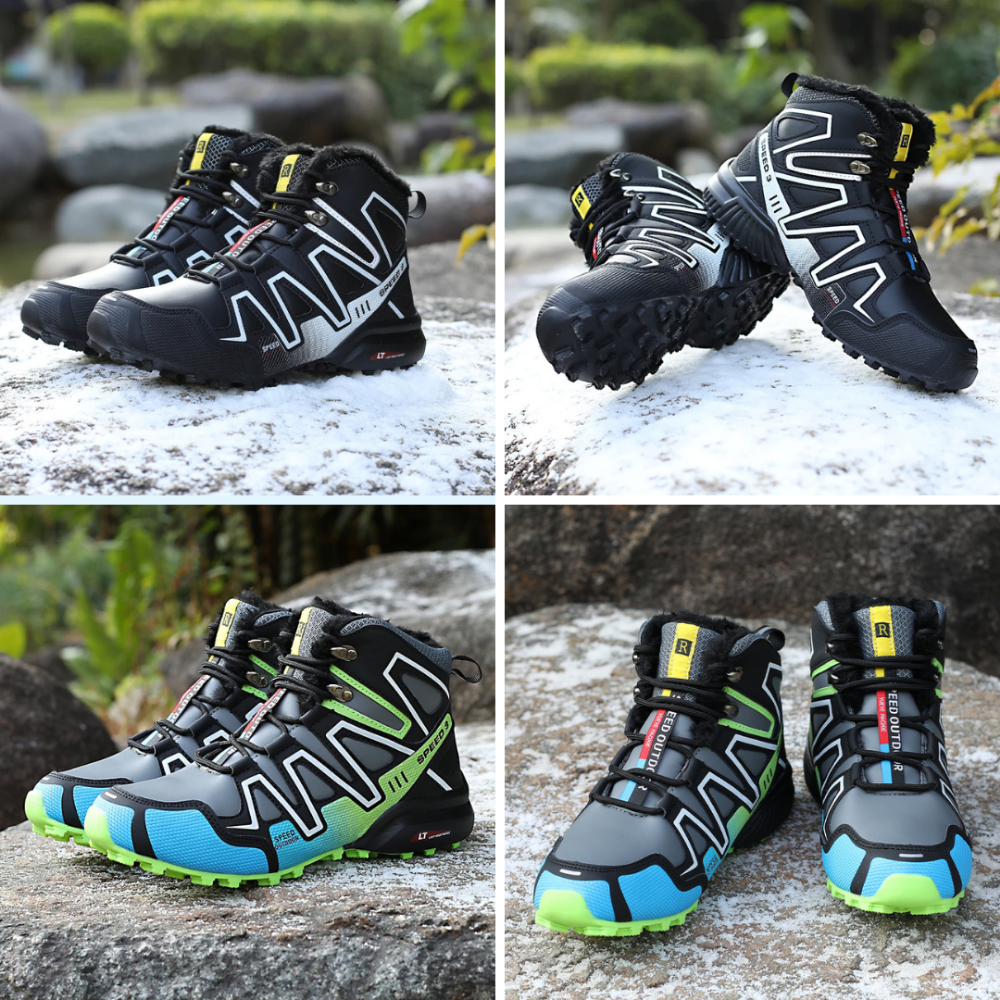 Herren Winter Trekkingstiefel mit Schnürung und Profilsohle