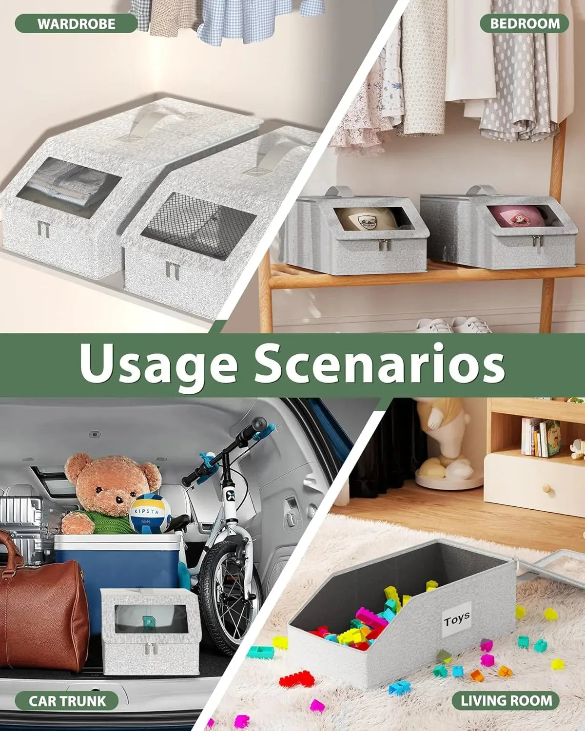 Caja de almacenamiento apilable para gorras, ropa y juguetes