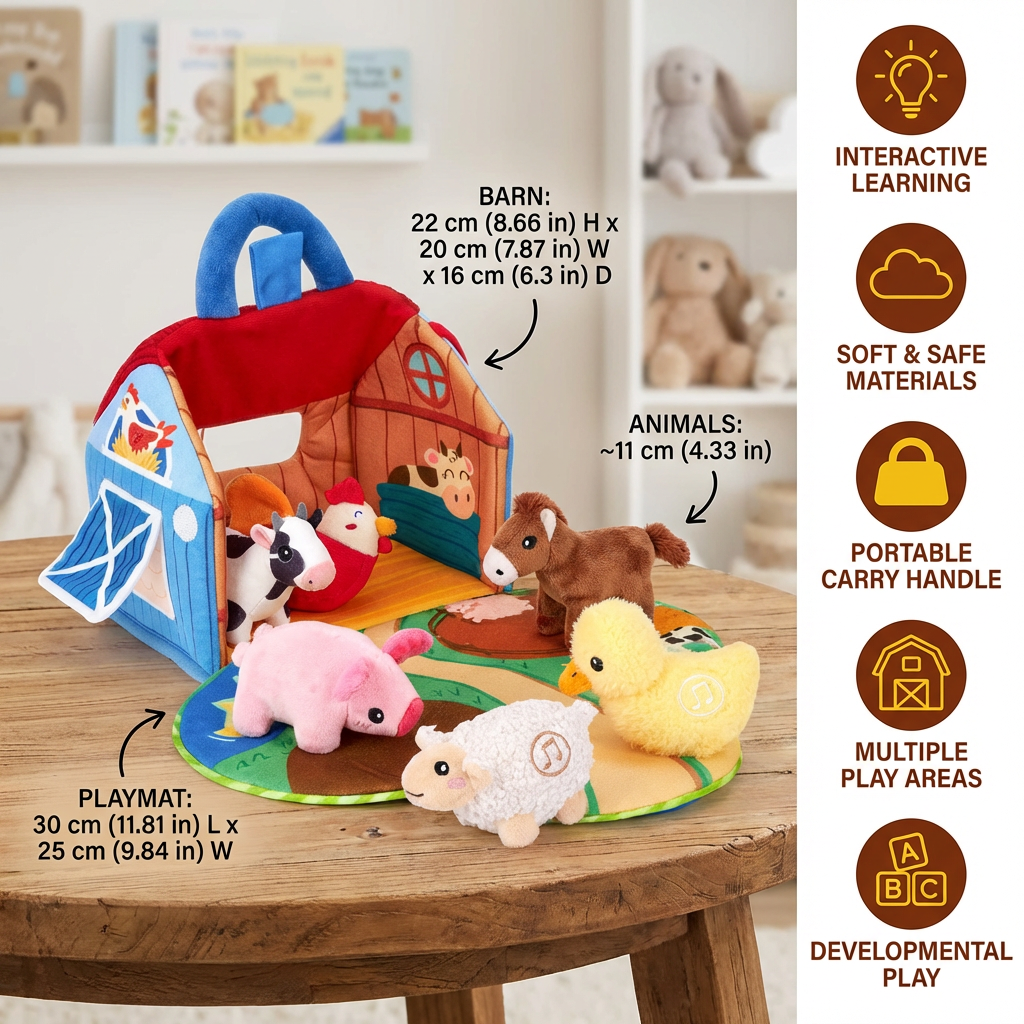 Plüsch-Bauernhof Spielset mit Tierfiguren