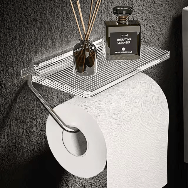Portarrollos de papel higiénico de pared con repisa
