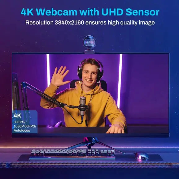 Kristalno jasna 4K HD web kamera – profesionalna kvaliteta streaminga