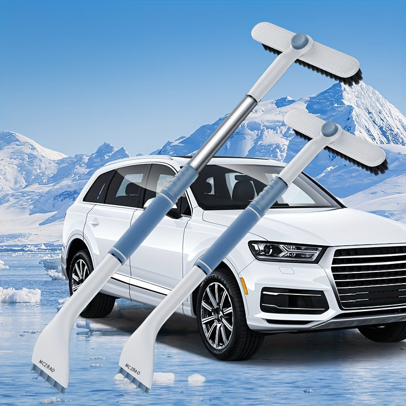 Batidor de varillas extensible con rascador de hielo para el coche