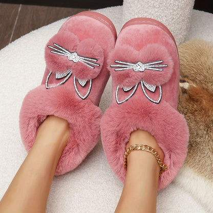 Flauschige Damen Hausschuhe mit Cartoon-Motiven