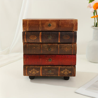 Klasična kutija za pohranu u obliku knjige s pet ladica – bezvremenska organizacija za dom i ured