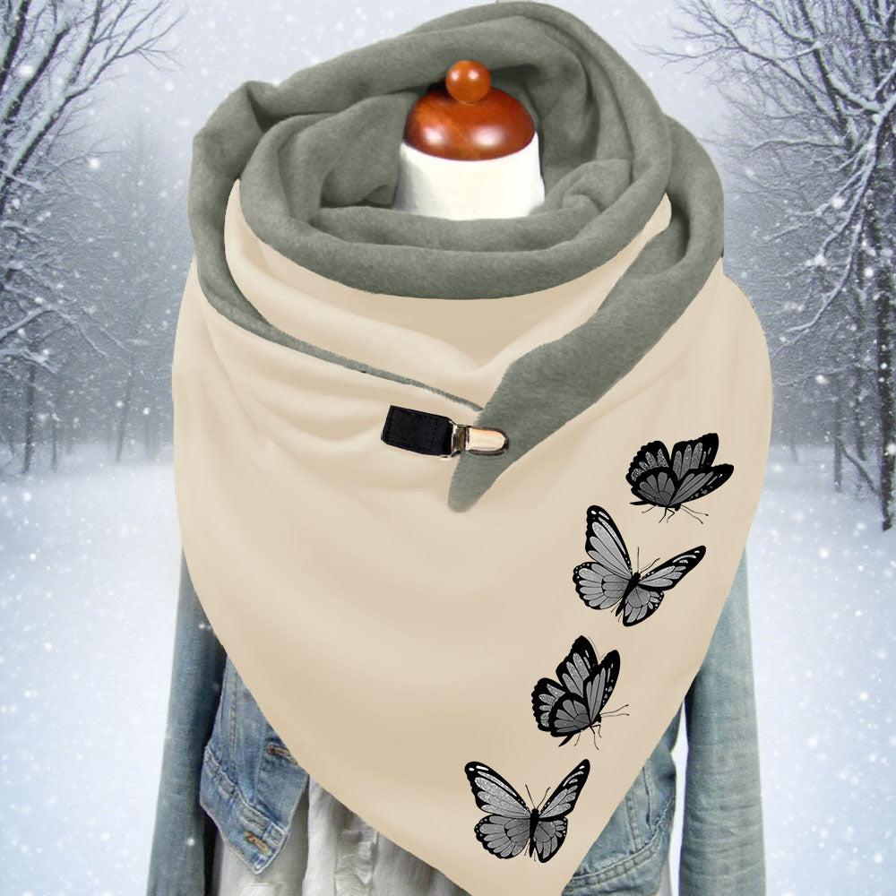 Damen Dreiecksschal mit Schmetterlingsmotiv