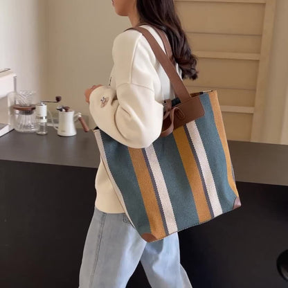 MetroStripe casual tote – Funkcionalnost i dizajn
