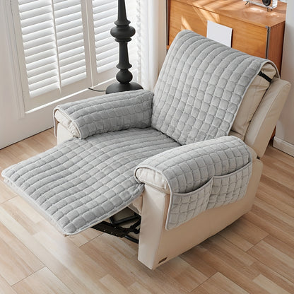 Protector de felpa para sillón con cubierta para reposabrazos