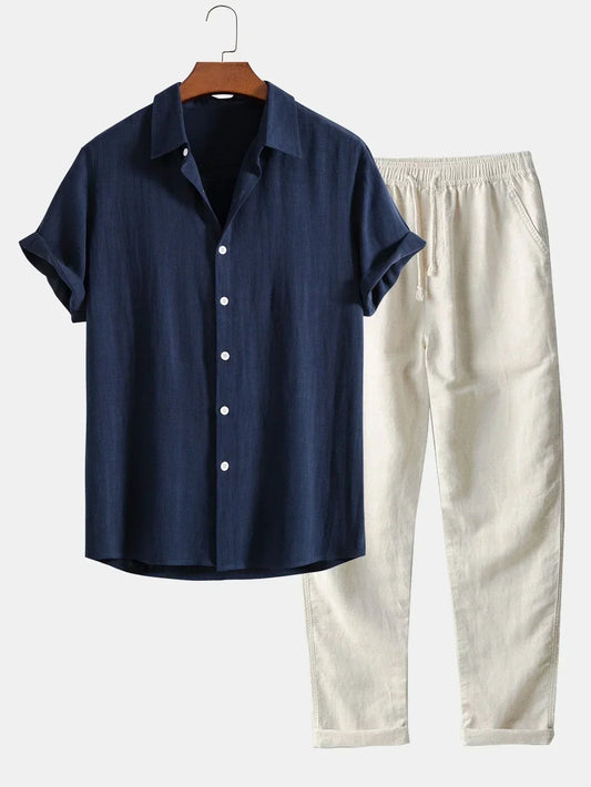 Fato de linho largo para o verão, para homem – Fresco e confortável.
