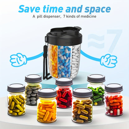Großer Pillen- und Vitamin-Organizer mit Fächern