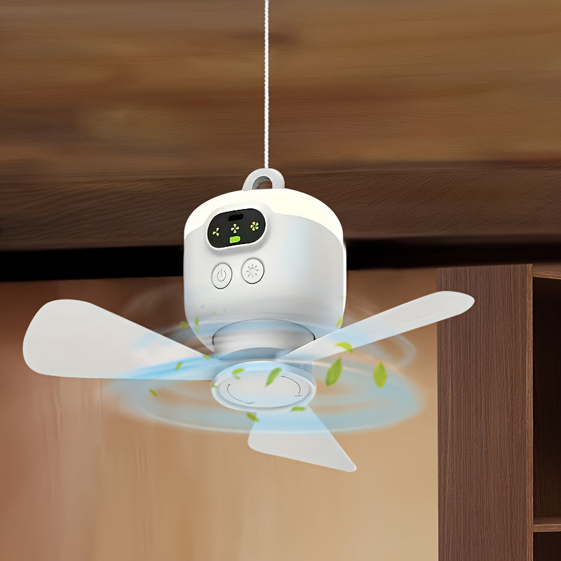 USB punjivi prijenosni ventilator za vješanje – prijenosan s LED svjetlom