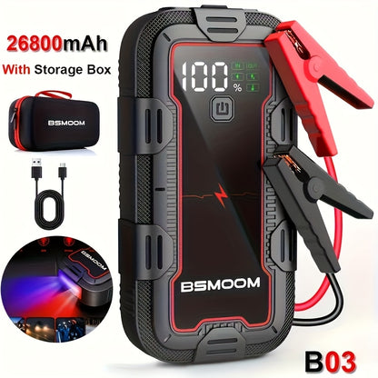 Tragbare 12V Auto-Starthilfe mit Powerbank und Digitalanzeige