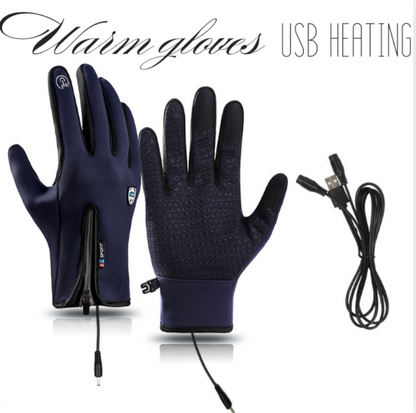 Beheizbare Touchscreen-Handschuhe mit USB-Anschluss für Winteraktivitäten