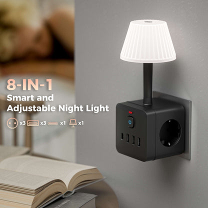 Luminária noturna inteligente 8 em 1 – Para soluções e iluminação inteligentes