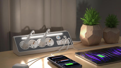 7-in-1 Mehrfachsteckdose mit USB-C Schnellladeanschlüssen