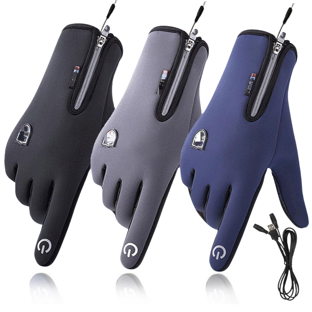 Beheizbare Touchscreen-Handschuhe mit USB-Anschluss für Winteraktivitäten