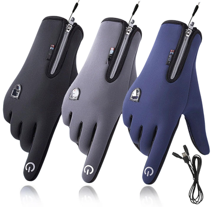 Beheizbare Touchscreen-Handschuhe mit USB-Anschluss für Winteraktivitäten