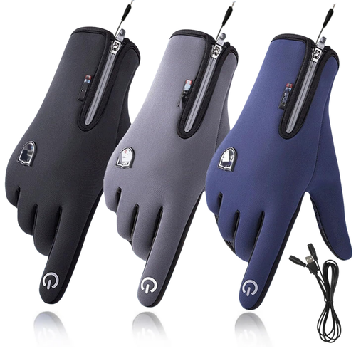 Beheizbare Touchscreen-Handschuhe mit USB-Anschluss für Winteraktivitäten