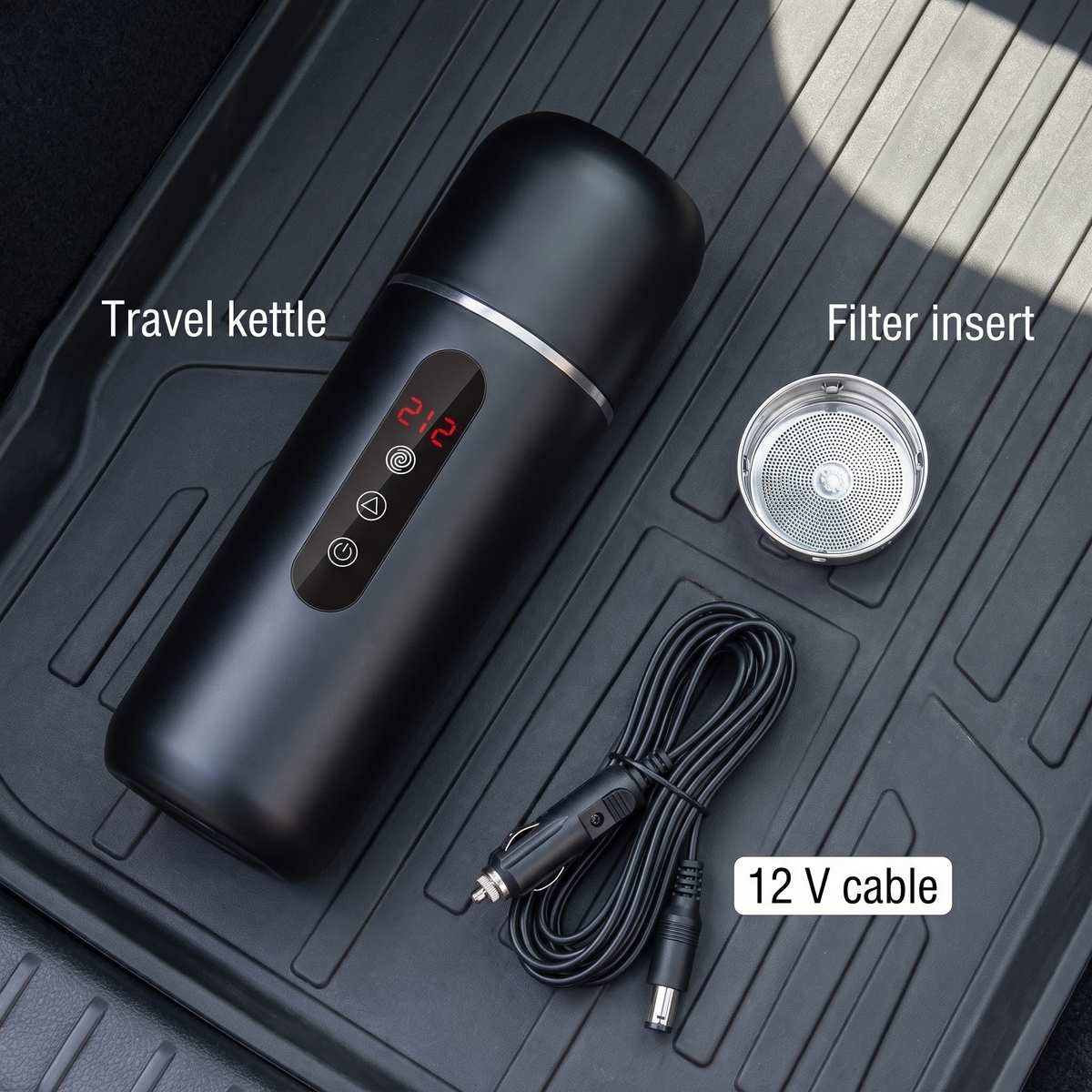 12V/24V Auto-Wasserkocher mit Temperaturanzeige