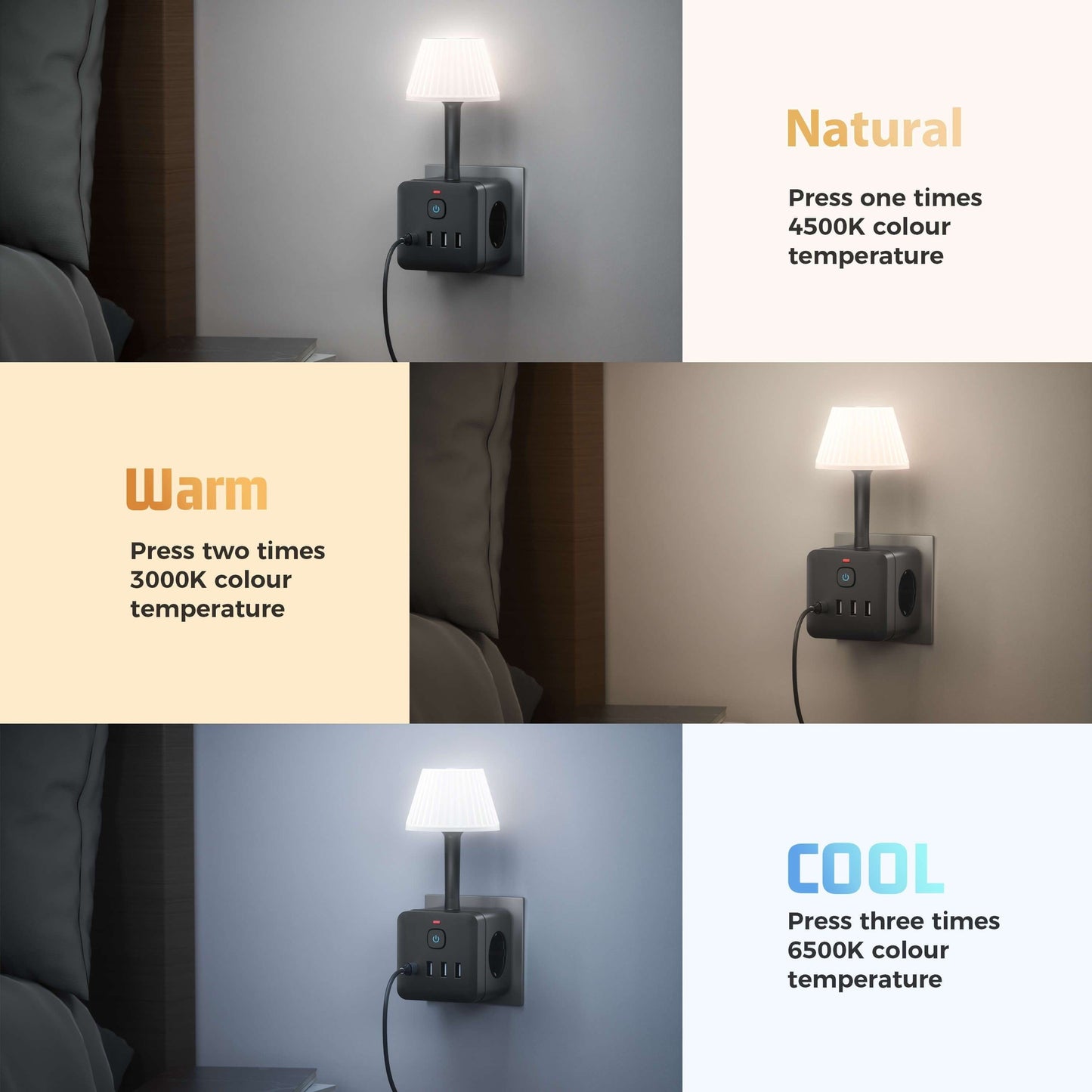 Luminária noturna inteligente 8 em 1 – Para soluções e iluminação inteligentes
