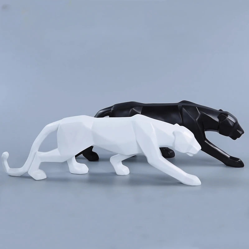 Crno-bijele panter skulpture – Moderan umjetnički duo za tvoj interijer