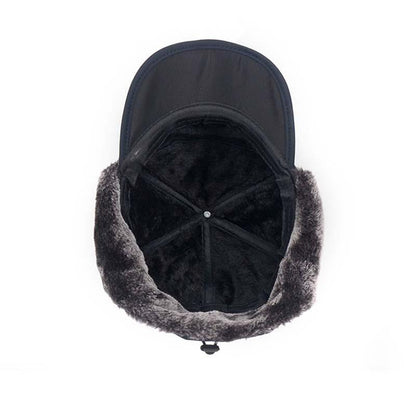 Gorro de inverno com abas para as orelhas e proteção facial amovível