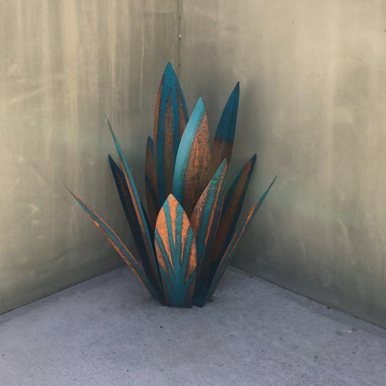 Dekorative Agaven-Skulptur aus Metall