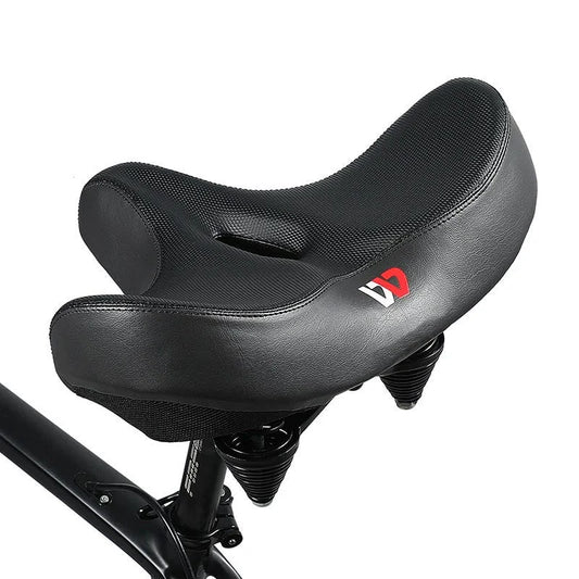 Sillín de bicicleta ancho y ergonómico con acolchado adicional para un ciclismo cómodo