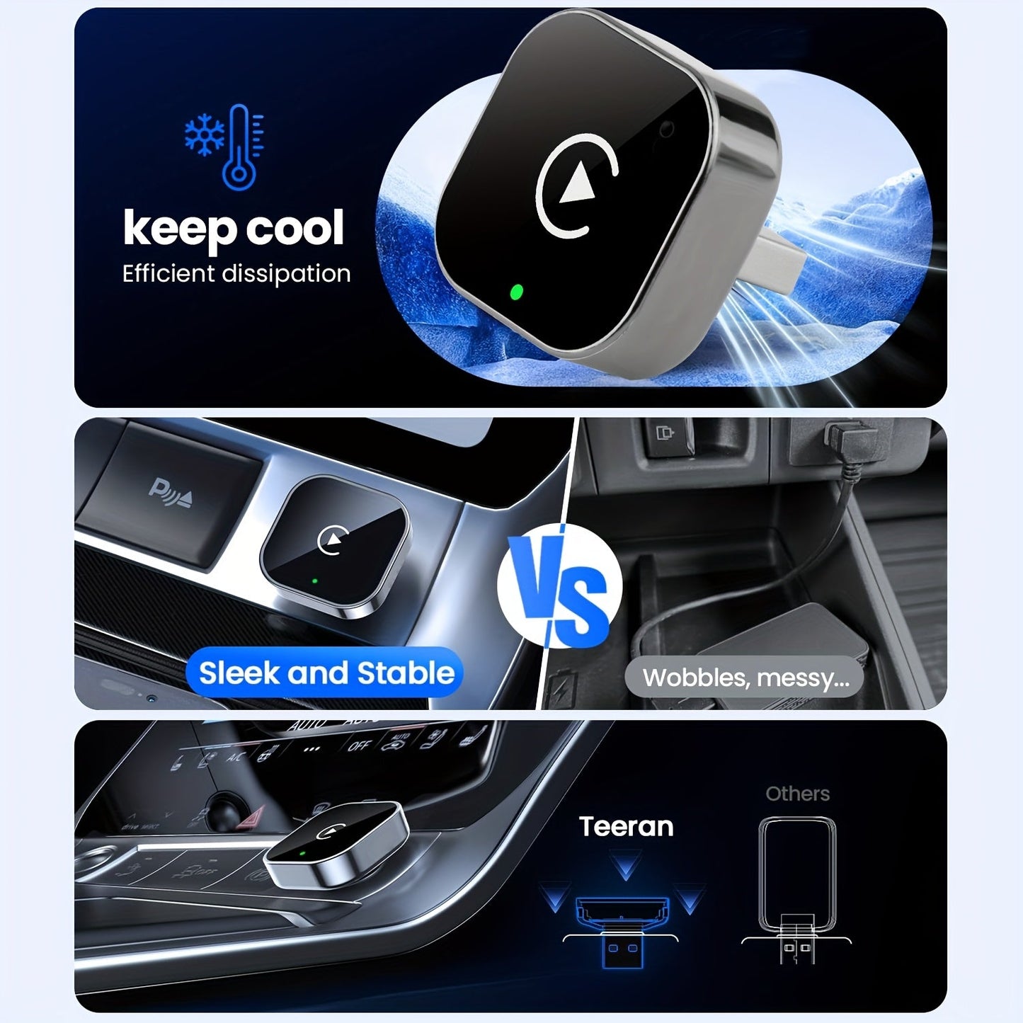 2-u-1 bežični CarPlay & Android Auto adapter – Plug & Play brzo povezivanje