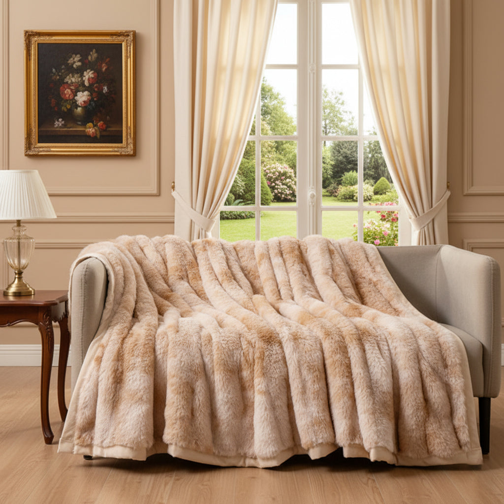 Weiche Flauschdecke mit Tie-Dye-Muster