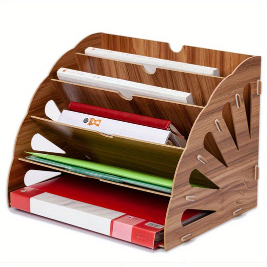 Organizador WoodFlow A4: almacenamiento elegante para cualquier escritorio