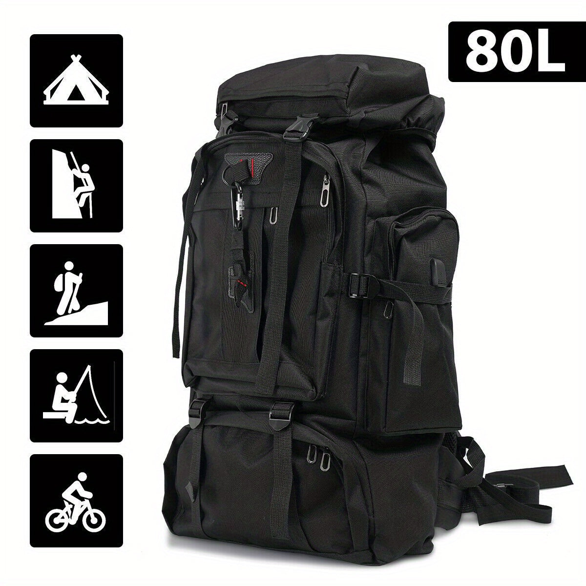 Mochila de senderismo Explorer de 80 litros: robusta y versátil